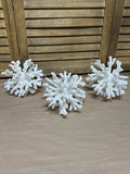 Trio of Glitter Snowflakes