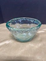 Small Hand Blown Green Glass Bowl