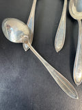 4-PC J.S. Co. Engraved Sterling Silver Serving Spoons