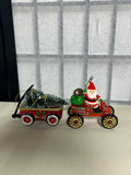 Assorted Ornaments: Cars/Trucks/Wagon/Train. 6 pc