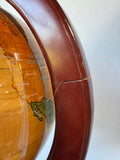 Inlaid Wood Chinese English Globe on Stand AS IS (READ DESCRIPTION CAREFULLY)