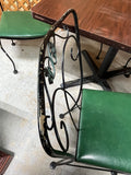 Square Table with (4) Vintage Metal Chairs