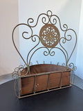 French Country Style Metal Scroll Hanging Planter