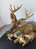 Melrose Papa Deer and Fawn Large Resin Sculpture AS IS (READ DESCRIPTION CAREFULLY)
