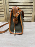 Dooney & Bourke Vintage Green And Brown Leather Crossbody