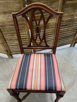 Single Dining Chair with Striped Seat Cushion