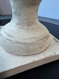 Shabby Chic Distressed Cream Wooden Decorative Finial AS IS (READ DESCRIPTION CAREFULLY)