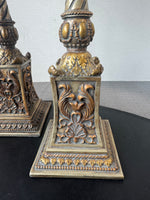 Pair of Ornate Candleholders with Flameless Candles (WORKS)