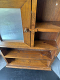 Wooden Vintage Wall Mount Cabinet with Pinched Tin Accent