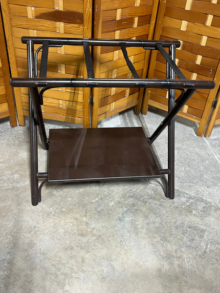 D-Luggage Rack with Shelf (Brown)