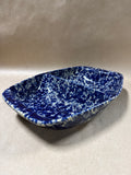 Bennington Pottery Dark Blue Agate Divided Baking Dish (A)