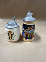 (F) Lot Of 2 Mini Beer Steins
