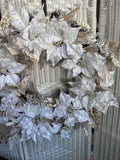 White Floral Winter Christmas Wreath