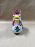 Italian Handpainted Floral Rooster Pitcher