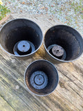 Trio of Barrel Style Plastic Planters