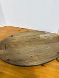Wooden Oval Checker Board With Wooden Pieces - Can be Hung Up