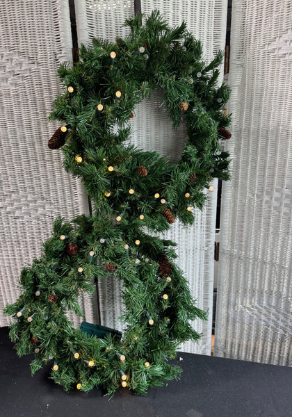 Pair of Faux Fir Pre-Lit Wreaths