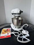 KitchenAid KSM75WH Classic Plus Tilt Head White Mixer with Attachments