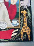 (C) Claire Murray & Nancy Thomas Kindred Spirits Collection: Folk Art Santa Wool Hook Accent Rug