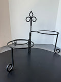 Wrought Iron Scroll 3-Tier Adjustable Dessert Stand