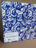 China Blue Acanthus Paper Mats - Appears Unused (C)