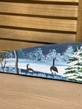 Hand Painted Winter Scene on Wood