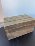 Rustic Weathered Gray Wooden Lidded Storage Crate
