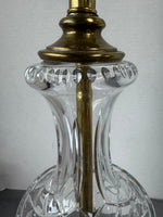 Hollywood Regency Style Brass & Cut Crystal Lamp (WORKS)