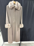 Womens SIZE 10 Albert Nipon Coat With Fox Fur Trim