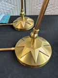 Pair of Brass Swing Arm Adjustable Plug In Wall Sconce Style Lamps (WORKS)