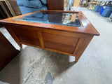 Large Square Glass Top Coffee Table with Display Drawer***HEAVY ITEM***READ DETAILS ON PICK UP POLICY***