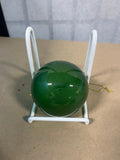 Transparent Emerald Green Hand Blown Glass Ornament, 3" diameter (B), 3 Available, PRICED INDIVIDUALLY