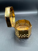 Small Brass Cricket Box With Heart Shape Cutouts