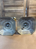 Pair Of Tall Brass Candle Stick Holders