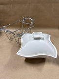 Godinger Sienna Angled White Chafing Dish With Holder