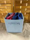 Set of 3 Collapsable Fabric Storage Cube/Bins (red/blue/gray)