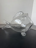Clear Blown Glass Open Mouth Fish Decor AS IS (READ DESCRIPTION CAREFULLY)