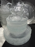 77-Piece Arcoroc France Clear Fleur Glass China Set