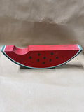 Primitive Wooden Watermelon Slice - Initialed (C)