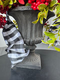 Faux Amaryllis & Berry Topiary in Urn