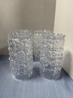 (B) Set Of 4 Plastic Snow Crystal Drinking Glasses