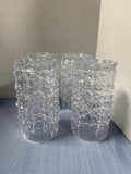 (B) Set Of 4 Plastic Snow Crystal Drinking Glasses