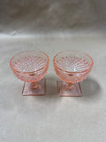 Set Of 2 Anchor Hocking Pink Depression Glass Sherbert Goblets