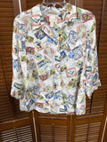 Stamp Style Womens Chicos Button Up Shirt SIZE 3