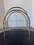 Lightweight Brass Vintage Divided Magazine Rack