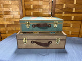 Pair of Decorative Travel Themed Suitcases