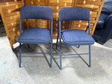 Cosco Blue Metal Folding Chairs, Pair/2 pc