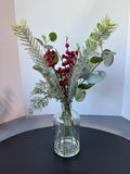 Holiday Faux Florals in Glass Jar