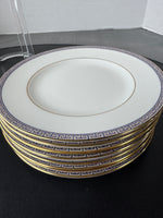 (D) 10-Piece Wedgwood England Palatia R4700 Greek Key Bone China Salad Plates Set (2 SETS AVAILABLE—PRICED INDIVIDUALLY AT $65 EACH SET)