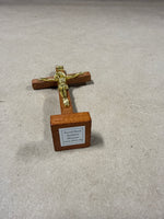 Small Wood And Brass Crucifix